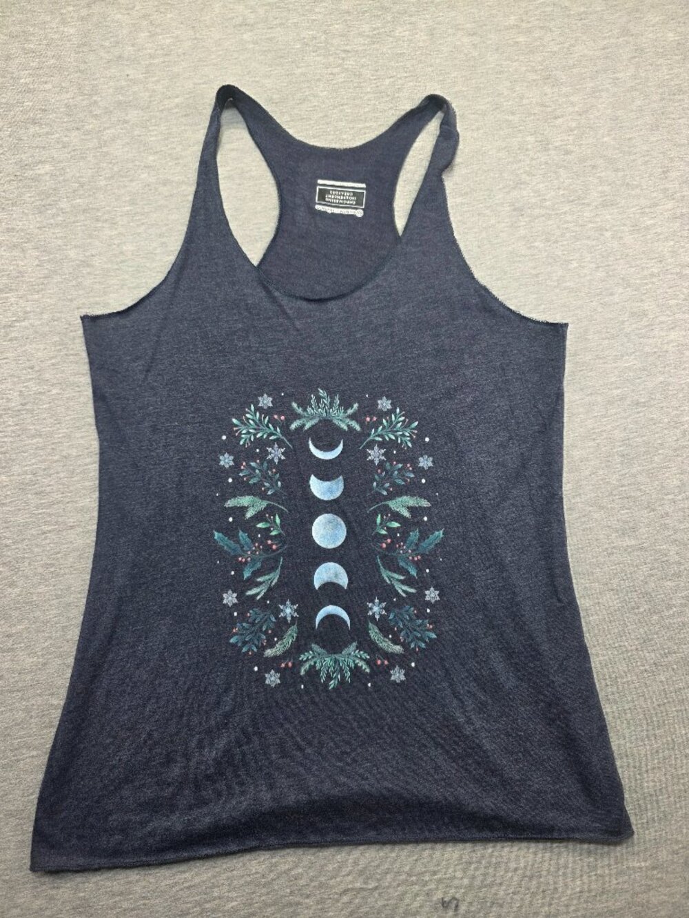 Design By Humans Moon Phases Botanical Racerback Tank Top